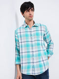SPYKAR Men Spread Collar Tartan Checked Cotton Casual Shirt