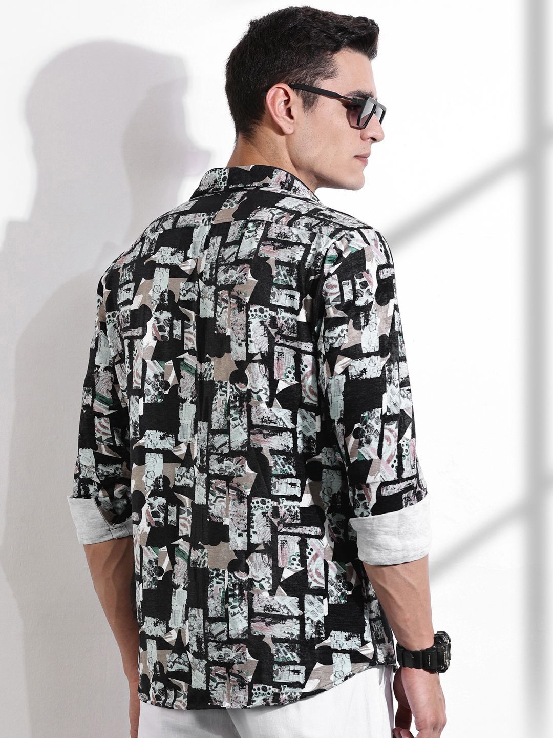 Thomas Scott Men Classic Slim Fit Opaque Printed Casual Shirt
