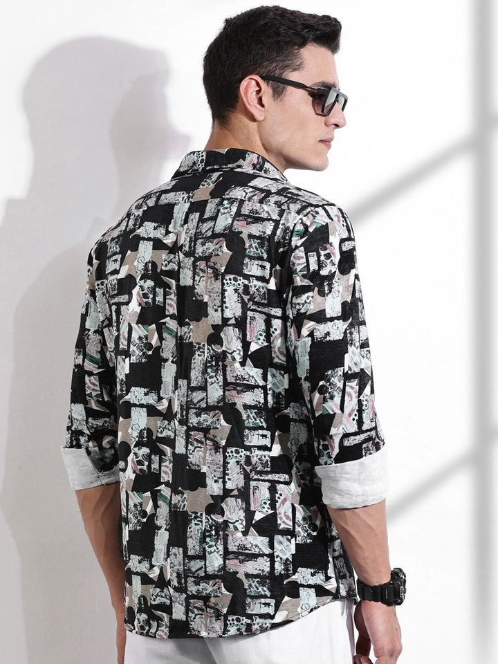 Thomas Scott Men Classic Slim Fit Opaque Printed Casual Shirt
