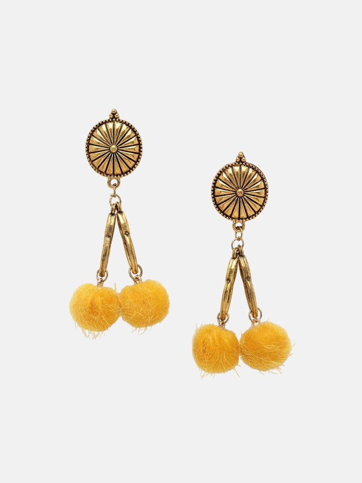 Anting-anting Jatuh Kontemporari Anouk Kuning Bersalut Emas