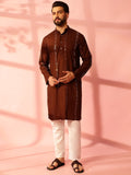 Anouk Men Embroidered Regular Mirror Work Pure Cotton Kurta with Pyjamas