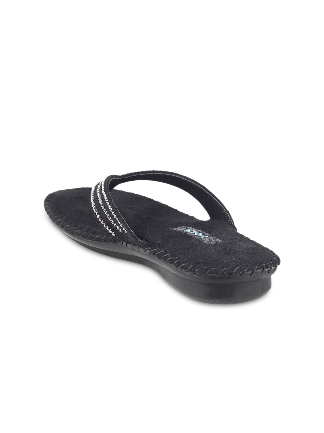 Mochi Women Black Studded Flats