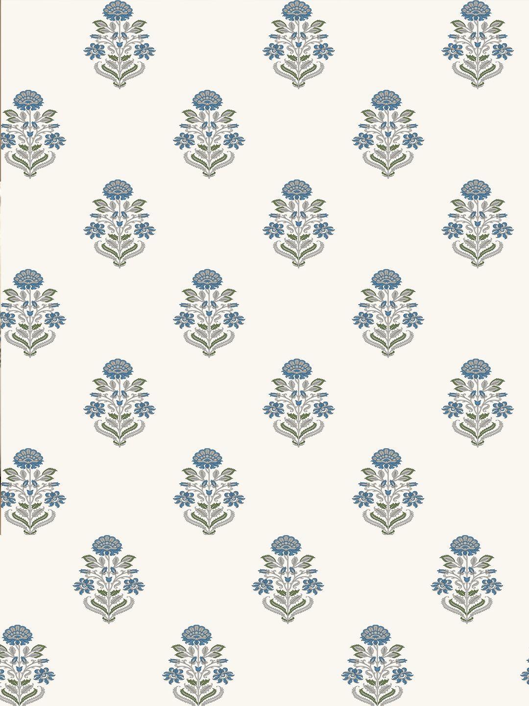 URBAN SPACE Blue & Cream-Coloured 3 Pieces Floral Printed Cotton Square Cushion Covers