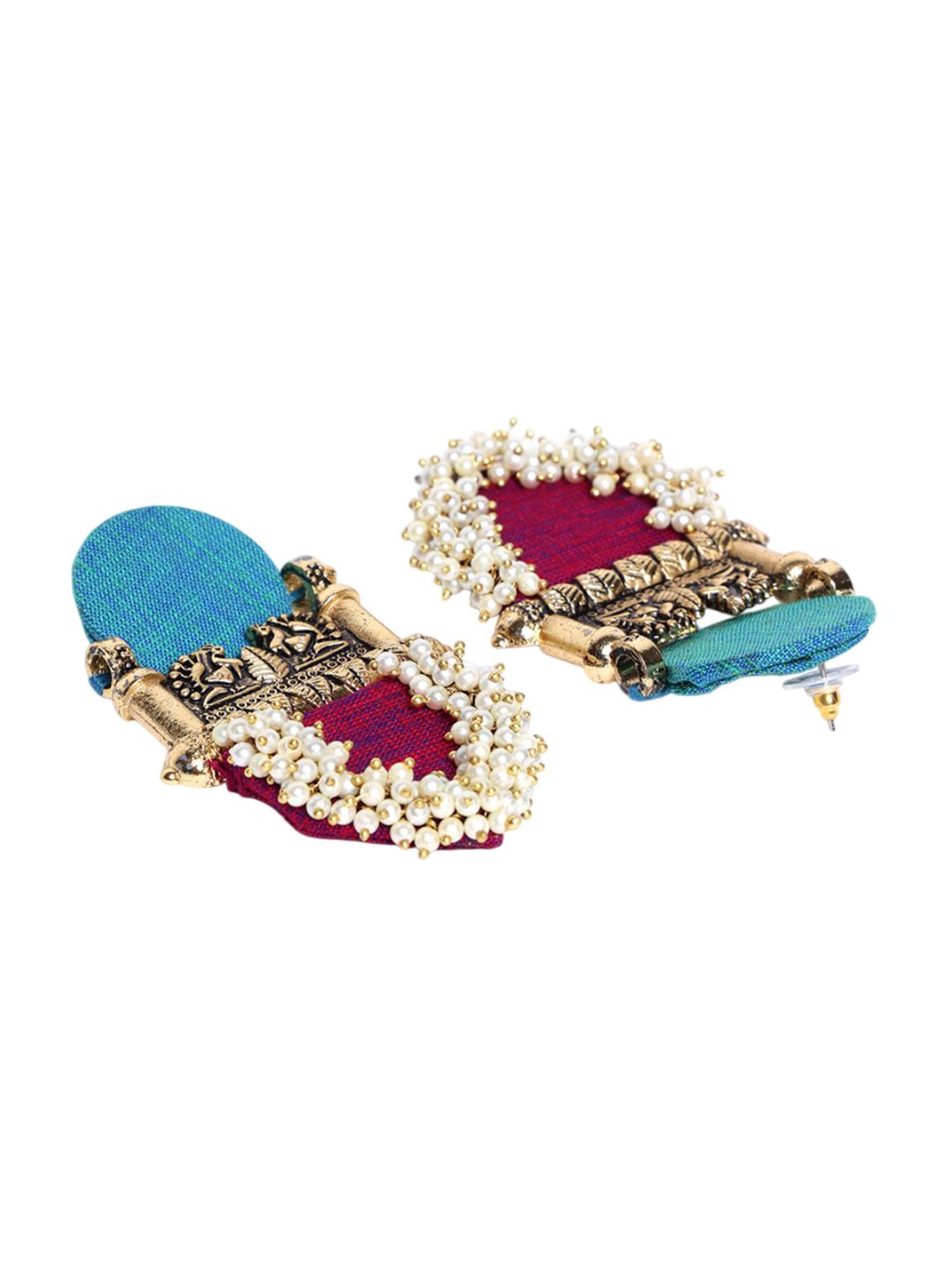 Anouk Gold Plated Cubic Zirconia Studded Contemporary Drop Earrings