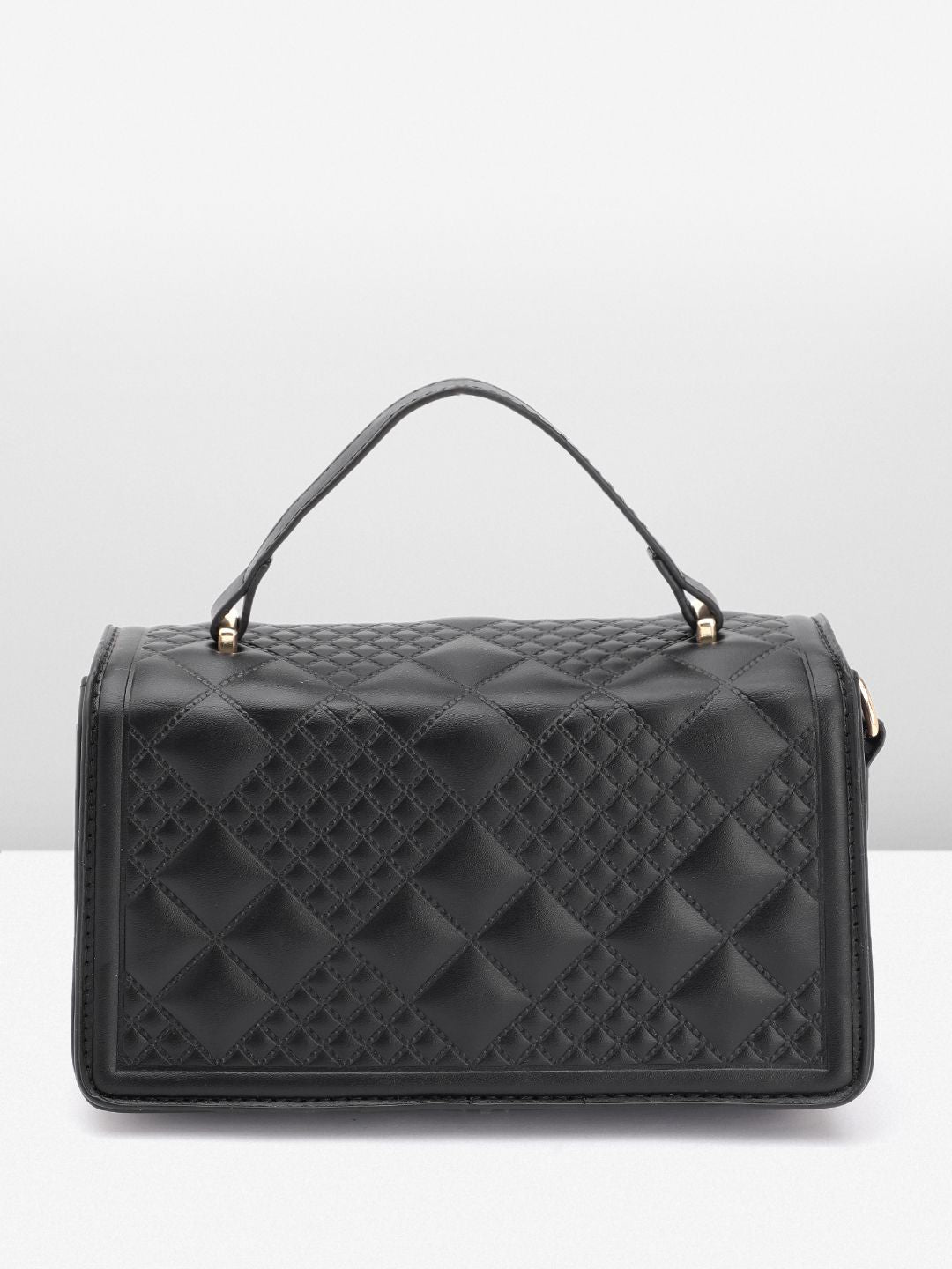 DressBerry Brand Logo Embossed Quilted Satchel