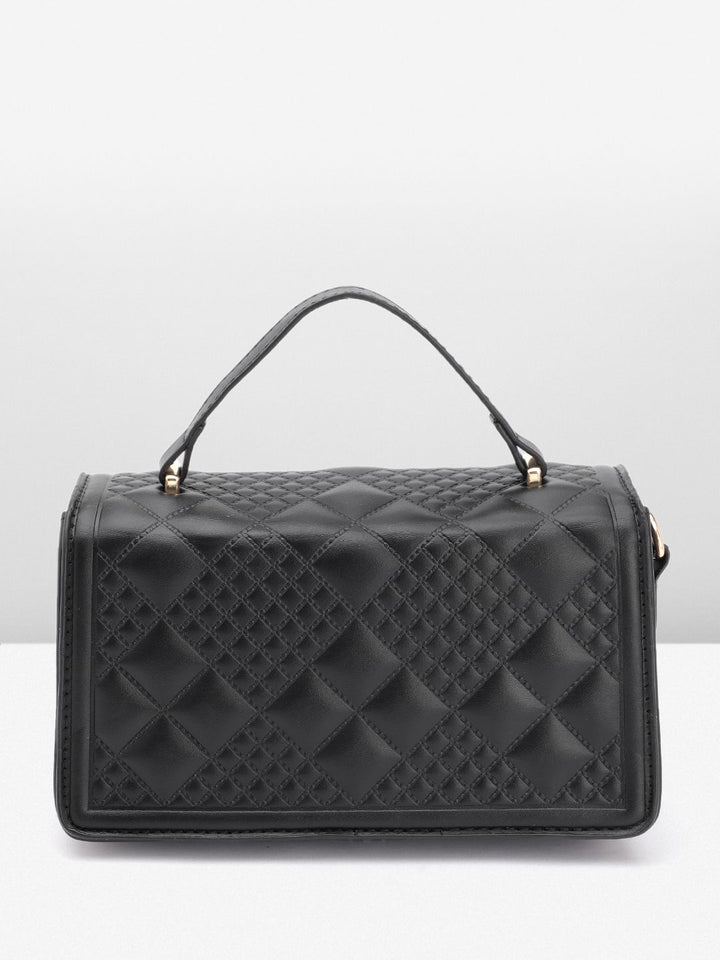 DressBerry Brand Logo Embossed Quilted Satchel