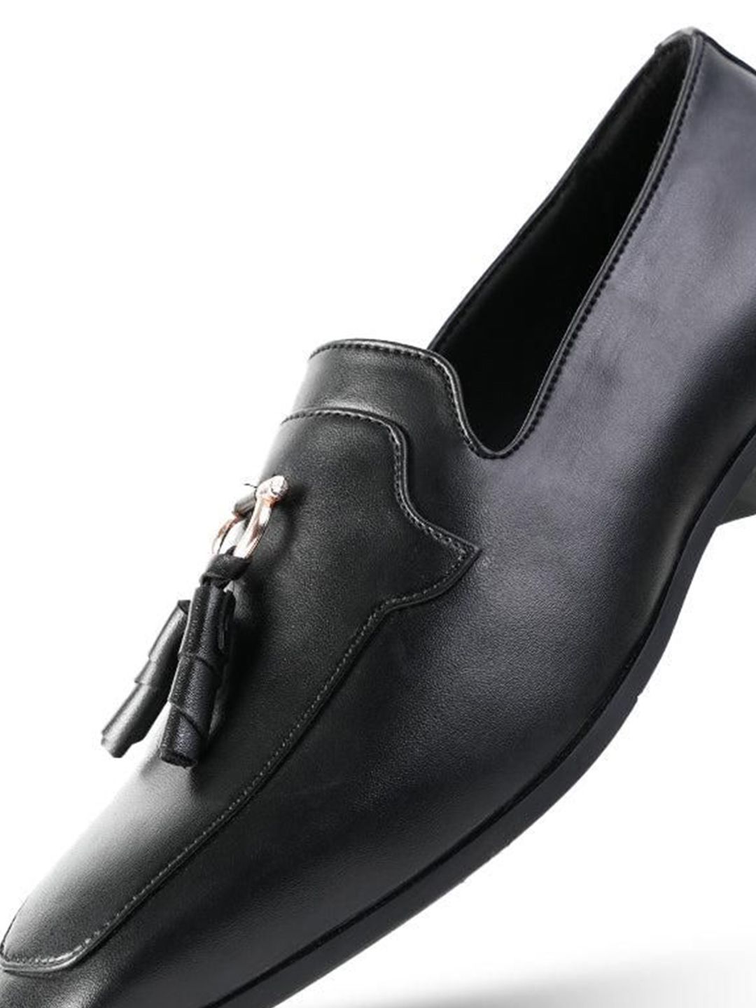MONKSTORY Tassel Formal Loafers with Rose-Gold Bit  Black