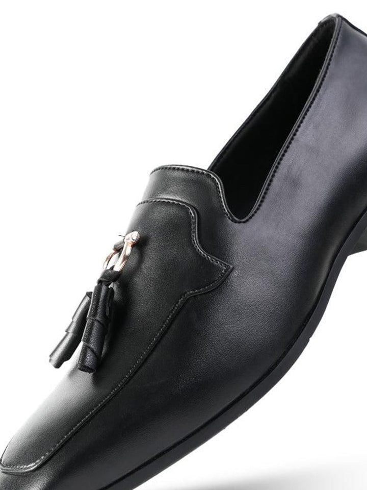 MONKSTORY Tassel Loafers Formal dengan Rose-Gold Bit Black