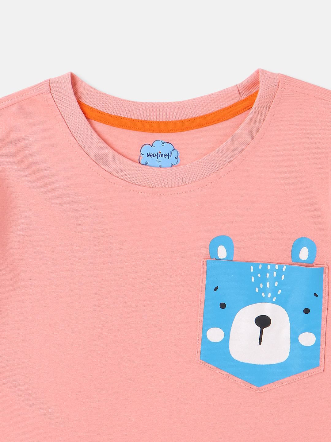 Nauti Nati Boys Bio Finish Graphic Printed Round Neck Cotton T-shirts