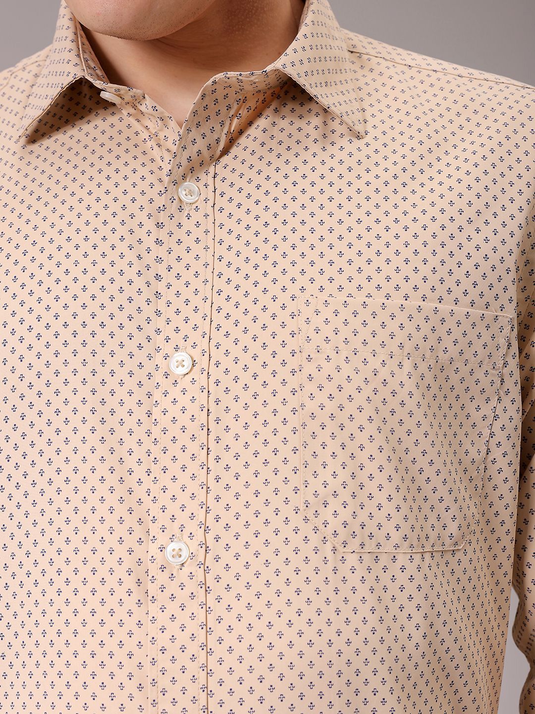 The Indian Garage Co. X Luxe Men Spread Collar Micro Ditsy Printed Slim Fit Formal Shirt