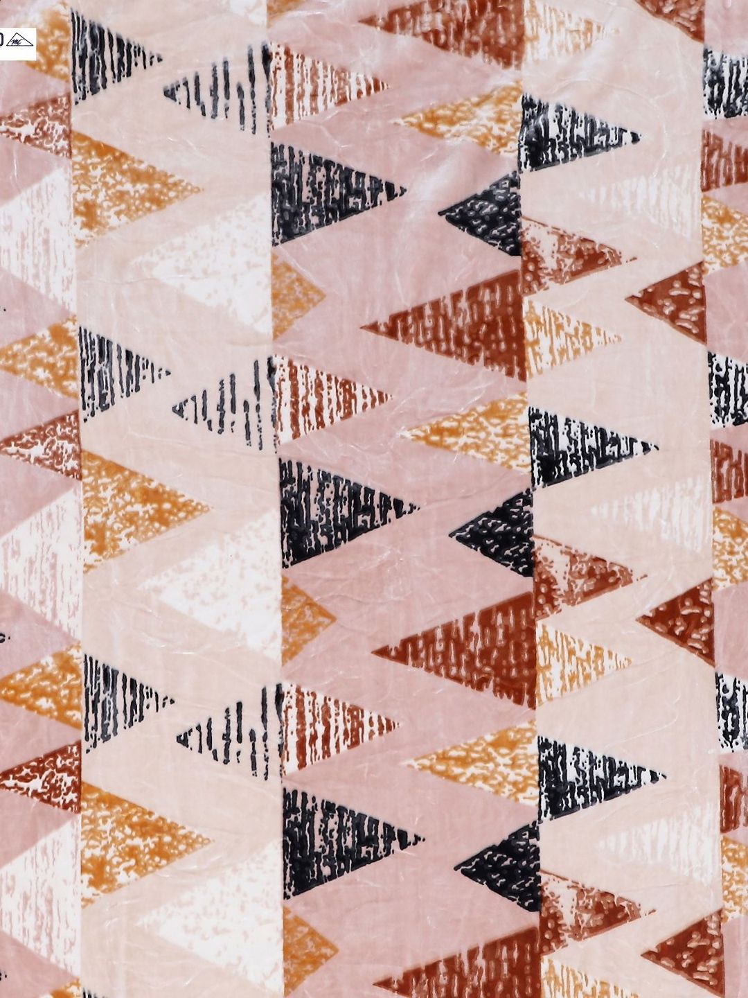 Monte Carlo Pink & Brown Geometric GSM 1000 Heavy Winter Double Bed Blanket
