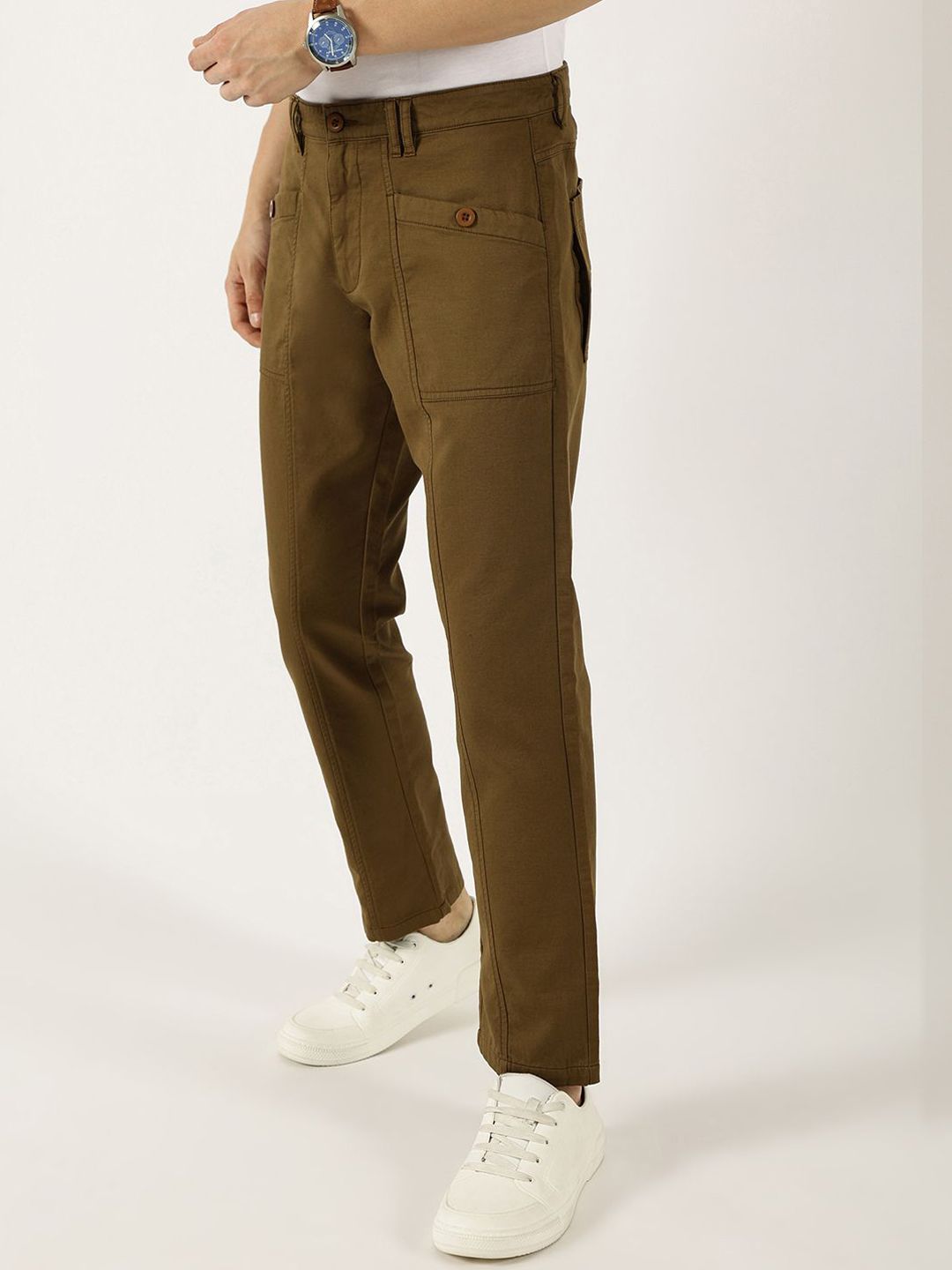 Thomas Scott Men Smart Easy Wash Cargos Trousers