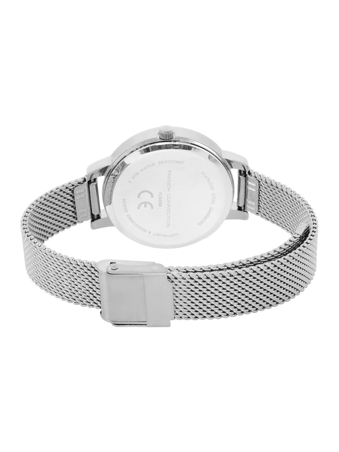 French Connection Women Embellished Dial & Stainless Steel Bracelet Style Straps Analogue Watch FCB8SM