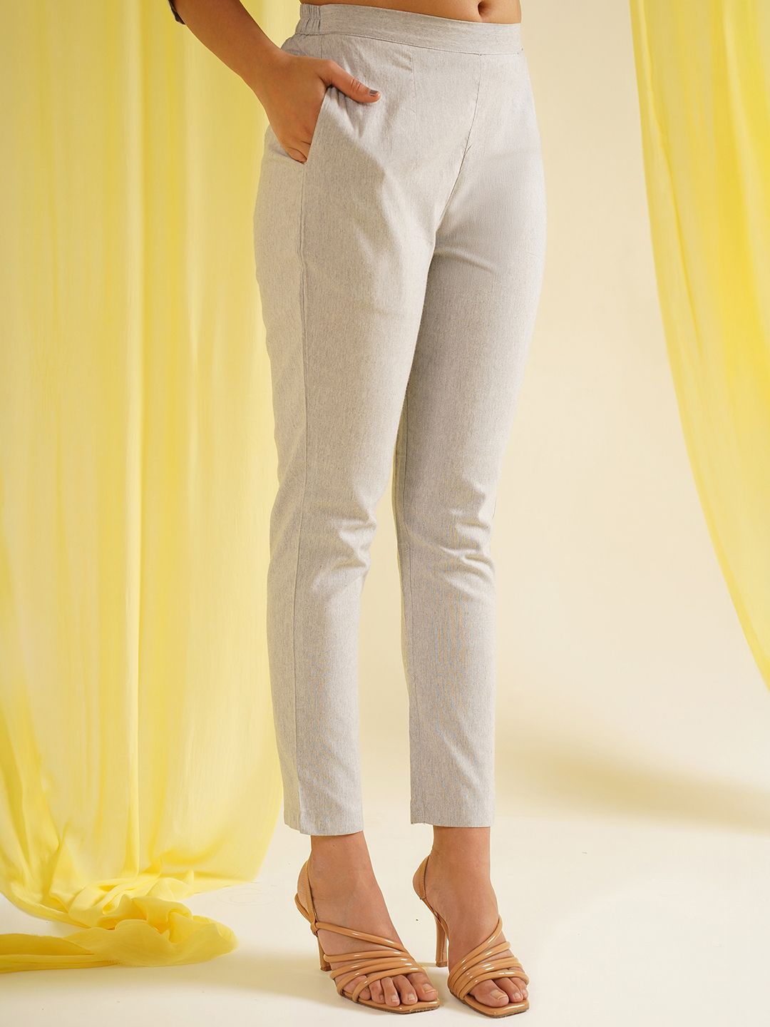 KALINI Women Embroidered Sequinned Kurta with Trousers