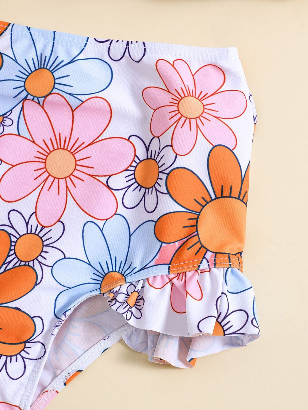 YK Girls Floral Printed Top & Shorts Swim Set