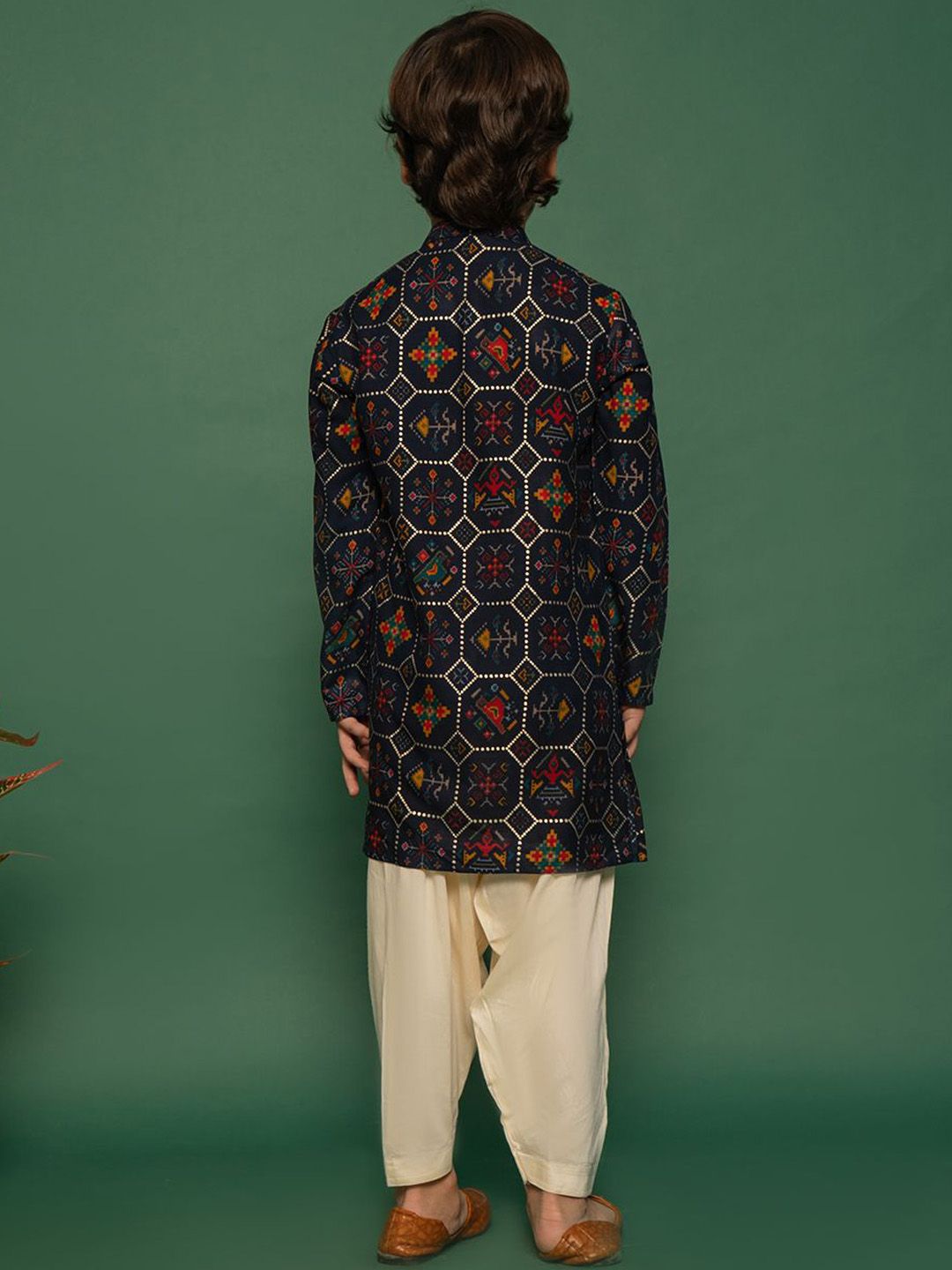 VASTRAMAY Boys Ethnic Motifs Printed Regular Kurta with Patiala