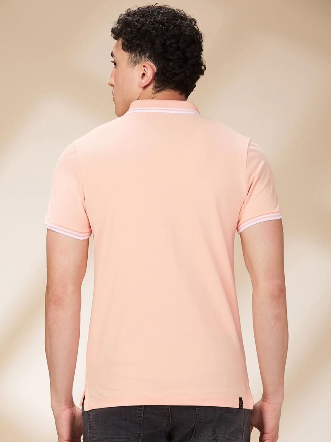 Being Human Men Solid Polo Collar Cotton Slim Fit T-shirt