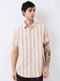 SPYKAR Men Spread Collar Vertical Striped Cotton Casual Shirt