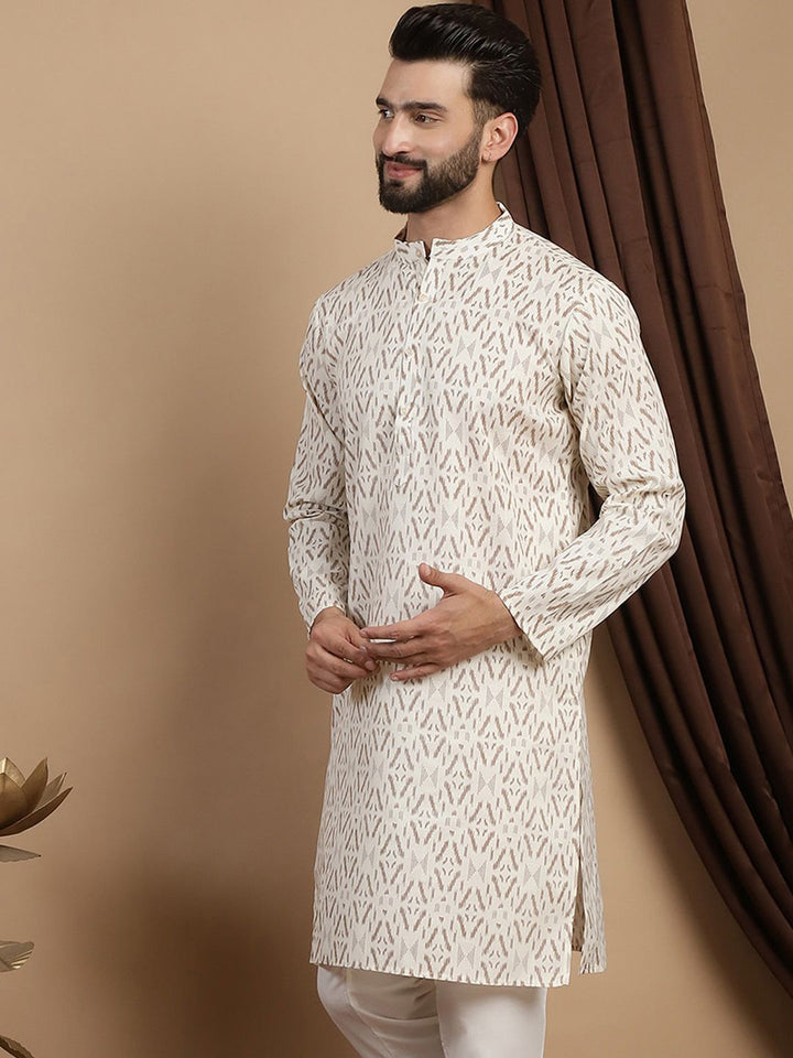 Anouk Geometric Printed Kurta Kapas Tulen Lurus