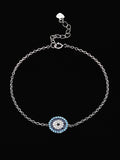 PANASH 925 Sterling Silver Rhodium-Plated Cubic Zirconia Link Bracelet