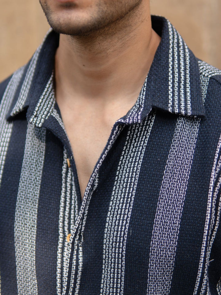 Powerlook Men Striped Spread Collar Cotton Casual Shirt