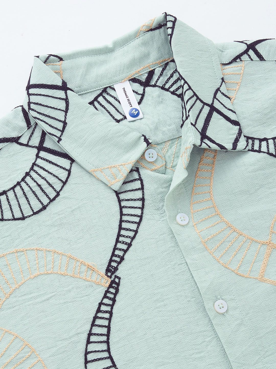 Thomas Scott Men Embroidered Regular Fit Casual Shirt