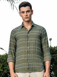 Thomas Scott Striped Spread Collar Long Sleeves Premium Slim Fit Shirt