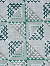KLOTTHE Hijau & Kelabu Kapas Bercetak Geometrik 400 TC Set Cadar King 2.5 m x 2.25 m
