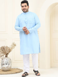 SOJANYA PLUS Plus Size Pure Cotton Straight Kurta with Pyjamas