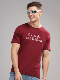 ADRO Men Typography Printed Round Neck Cotton T-shirt