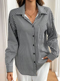 all about you Women Opaque Striped Casual Shirt