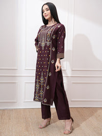 Vishudh Women Floral Embroidered Regular Kurta with Trousers