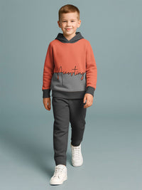 HELLCAT Boys Colourblocked Hooded Sweatshirt With Trousers