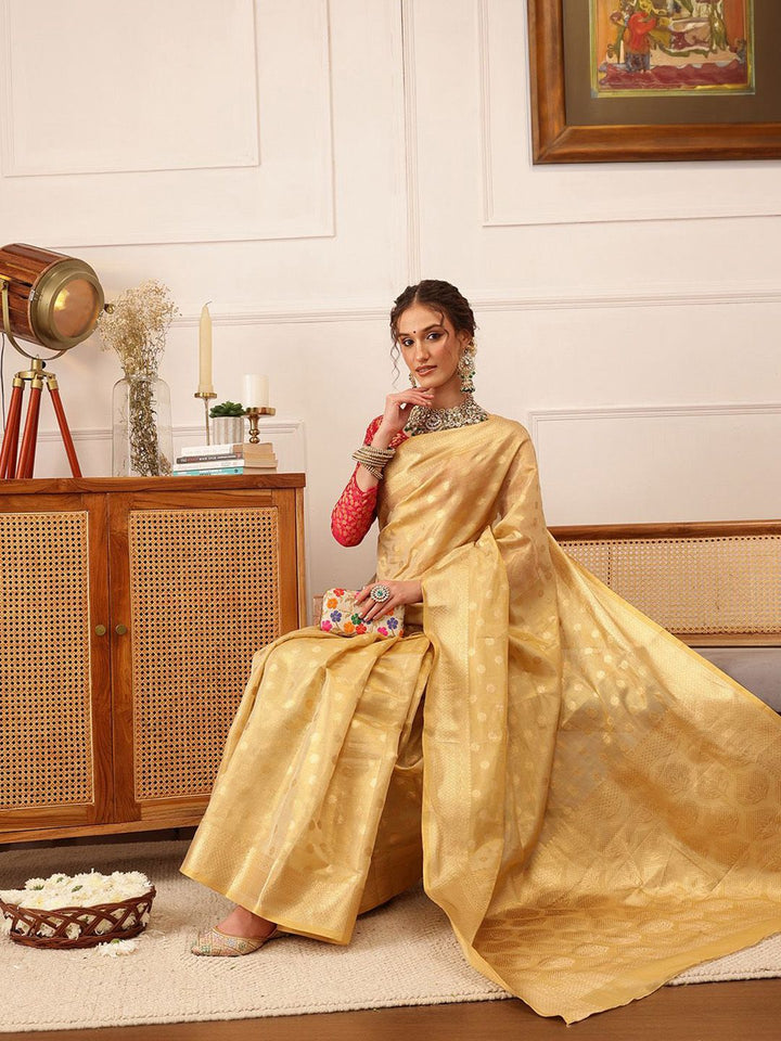 Silk Land Woven Design Zari Tissue Kanjeevaram Saree