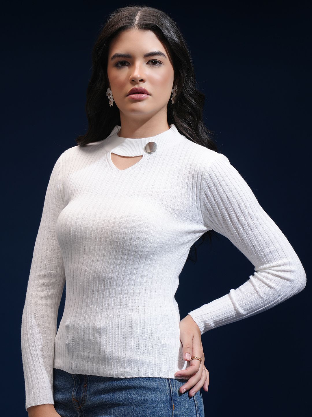 Tokyo Talkies Women Ribbed Pullover Sweaters
