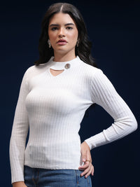 Tokyo Talkies Women Ribbed Pullover Sweaters