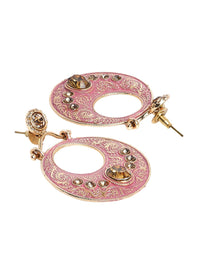 Anouk Gold-Plated Stone Studded Circular Drop Earrings
