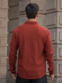 Powerlook Men Solid Spread Collar Casual Shirt