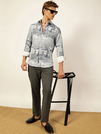 Thomas Scott Men Premium Slim Fit Opaque Printed Casual Shirt