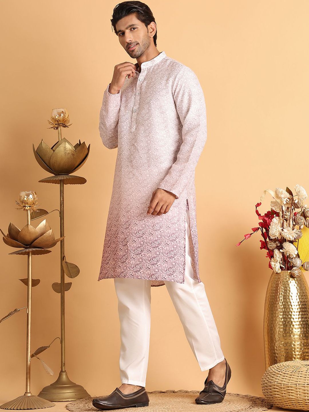 Anouk Men Paisley Printed Regular Kurta with Pyjamas