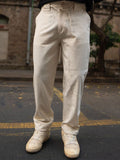 Powerlook Men Cream Capton Mid Rise Seluar Pantas
