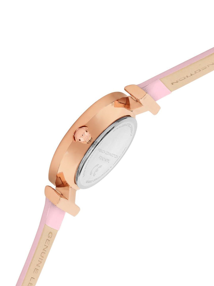 French Connection Women Mother of Pearl Dial & Leather Analogue Watch FCN0147PL