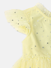 Nauti Nati Girls Shimmery Party Frock With Ruffle Sleeves