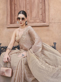 Tikhi Imli Crushed Pallu Half and Half Organza Saree