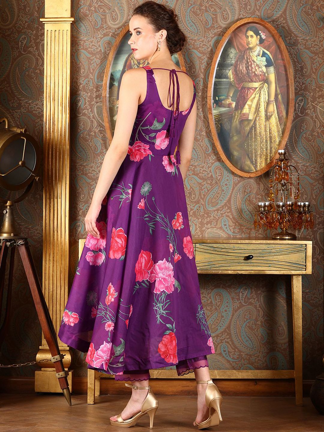 W Women Floral Printed Regular Kurta with Trousers & With Dupatta