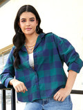 Campus Sutra Women Comfort Spread Collar Checked Oversized Casual Shirt