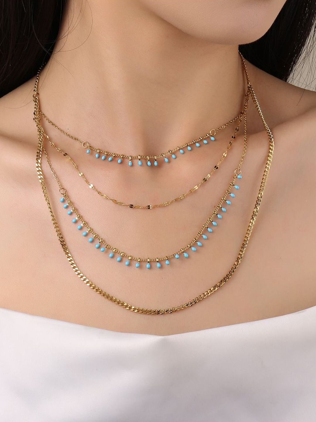 Kalung keluli tahan karat berlapis masin