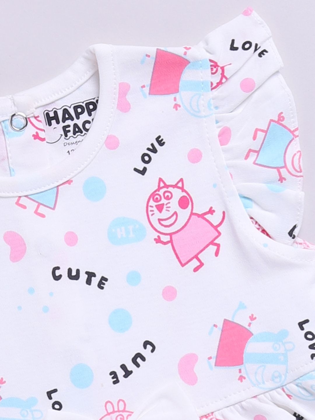 Happy Faces Infant Girls Peppa Pig Printed Pure Cotton A-Line Dress