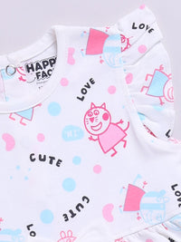 Happy Faces Infant Girls Peppa Pig Printed Pure Cotton A-Line Dress