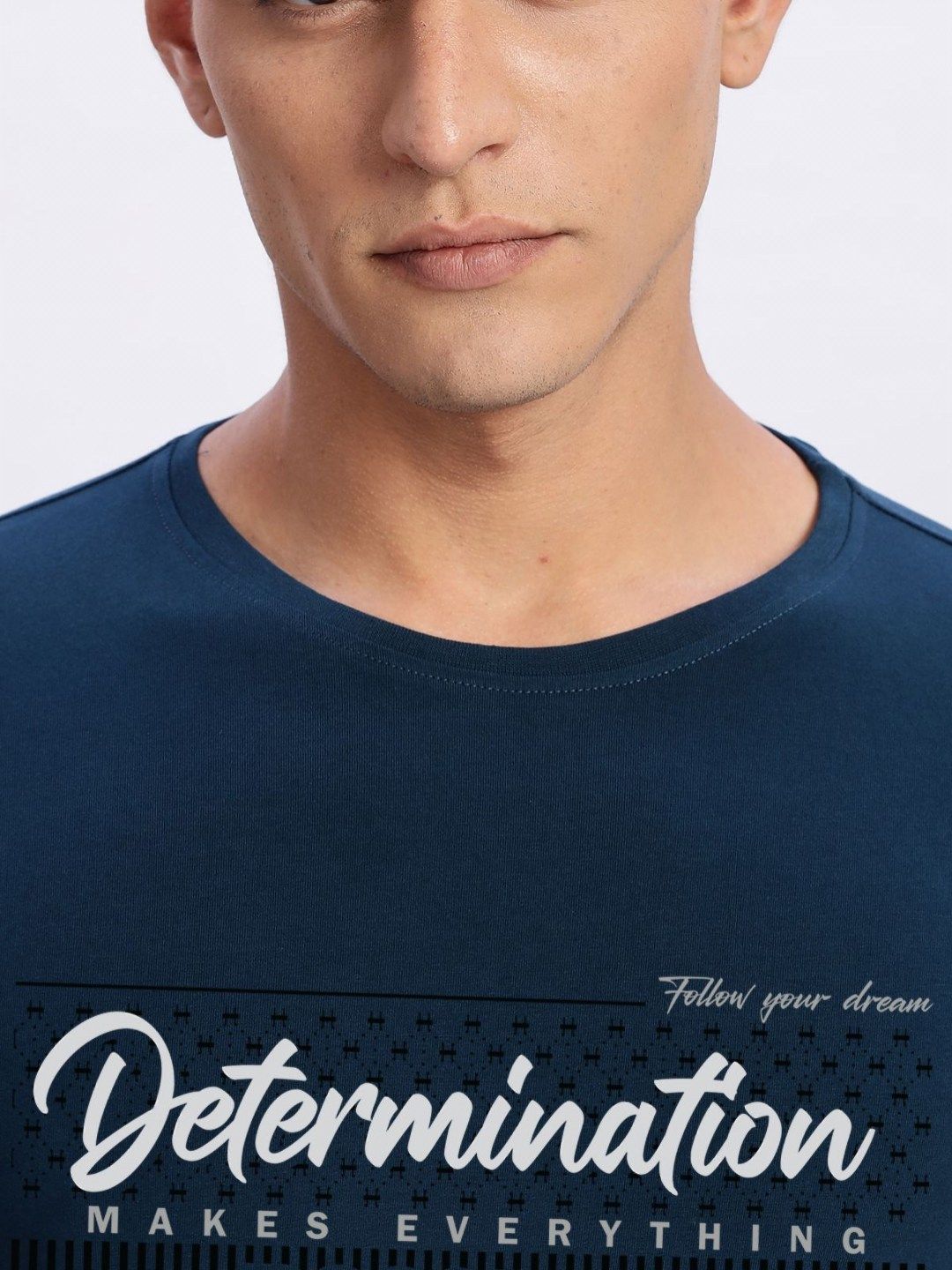 ADRO Men Typography Printed Round Neck Cotton T-shirt